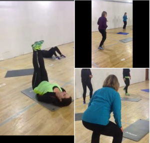 Circuit training images of people doing exercise inside